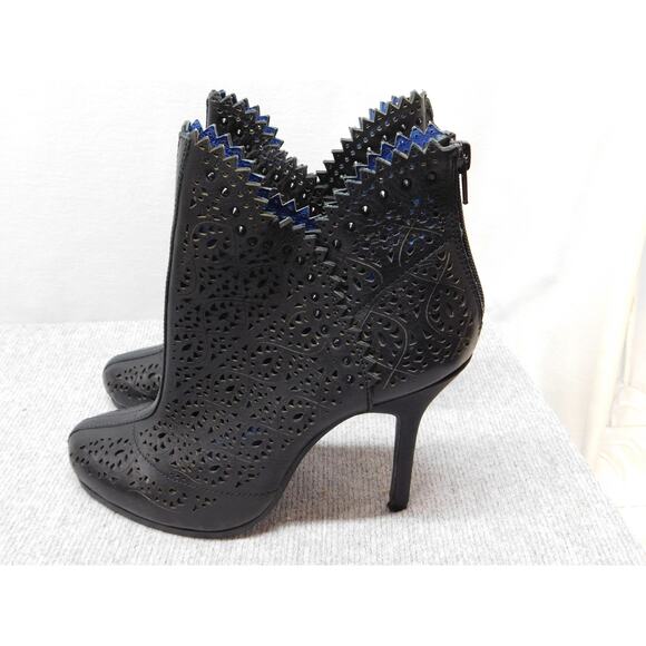 Juicy Couture Shoes - Juicy Couture Boots Womens Size 8.5 Black Leather Studded Ankle Zip Stiletto
